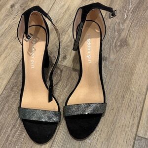 Madden Girl Black Suede Heels - 7.5